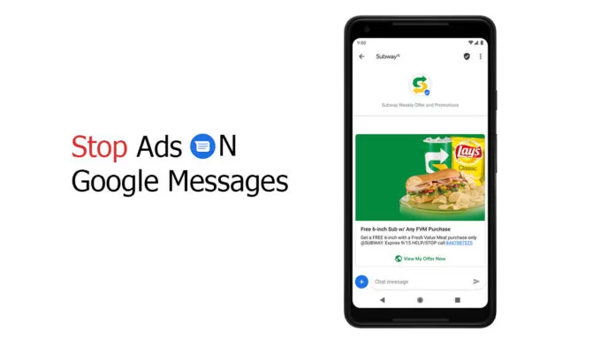 Turn off ads on Google Messages